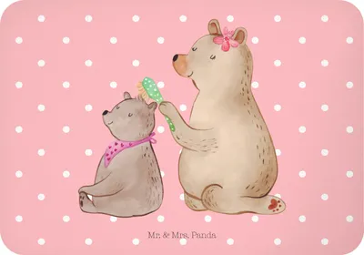 Produktbild von Mr. & Mrs. Panda Kühlschrankmagnet Bär Kind - Rot Pastell - Geschenk, Mutter, Muttertag, Pinnwandmagnet, haftmagnet, whiteboardmagnet, Familie, magnet, Bären, Bruder