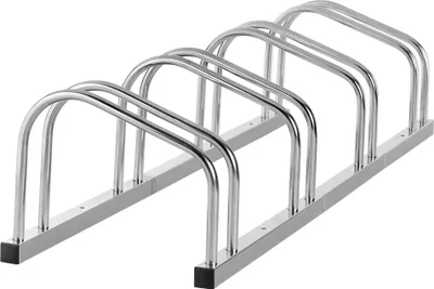Obrázok produktu pre Stojan na bicykle – stojan na 4 bicykle – oceľ – strieborný