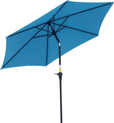 Obrázek produktu pro Zahradní slunečník – sklopný slunečník – Ø 260 cm, výška 235 cm – klikou – polyesterová plachta – modrá