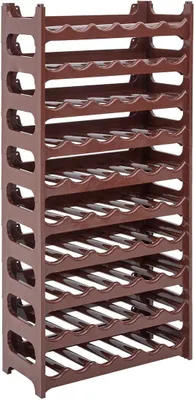 Produktbild von Novaliv Flaschenregal für 60 Flaschen | Weinregal braun | Regal aus stabilem Kunststoff, stapelbar (Braun, 10)