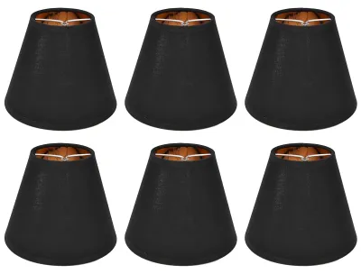 6er Set schwarze Lampenschirme mit Clip, für E14, 8,3x15,2x12 cm