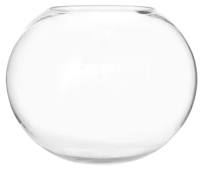 Runde Tischvase aus transparentem Glas, 15,5 x 15,5 x 20 cm