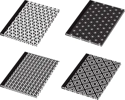 Produktbild von RNK Verlag 46754 Notizbuch black&white sortiert - A5, Pünktchenlineatur, 96 Blatt