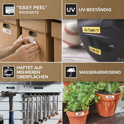 Produktbild von DYMO Original D1-Etikettenband | 9 mm x 7 m | schwarz auf weiß | selbstklebendes Etikettenband |Polyster | für LabelManager-Beschriftungsgerät
