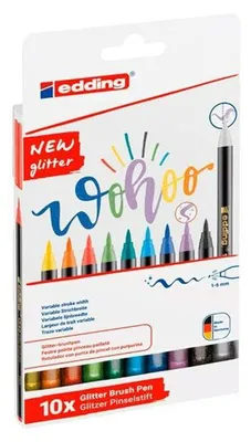 Image de edding 4-1340-10-4 edding 1340 glitzer Brush-Pens farbsortiert, 10 St.