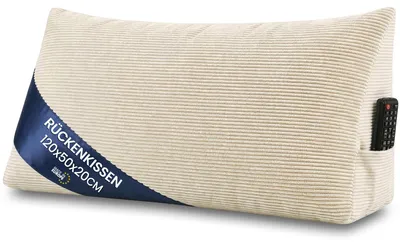 Produktbild von Keilkissen Rückenkissen Lesekissen für Bett Sofa & Couch Beige Cord 120 cm