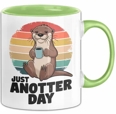 Produktbild von Otter Tier Tasse Geschenk Lustige Geschenkidee Spruch Just Anotter Day (Grün)