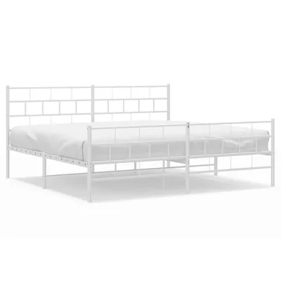 Immagine prodotto di vidaXL Struttura letto con testiera e pediera in metallo bianco 200x200 cm