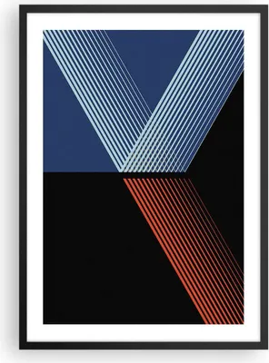 Produktbild von Gerahmtes Poster - Schwarzer Rahmen - Abstraktion Schwarz Blau - 50x70 cm - Wand Bild - Wanddeko - Wandbilder - Kunstposter - Wandposter - Bilderrahmen - Bilder - Kunstdruck - P2BPA50x70-4458