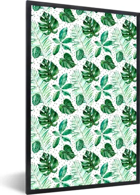 Produktbild von MuchoWow® MuchoWow® Gerahmtes Poster Vintage - Blatt - Pflanzen 60x90 cm - Poster mit zchwarzem Bilderrahmen - Kunst