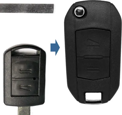 Produktbild von Klapp Schlüssel UMBAU Gehäuse Fernbedienung 2 Tasten HU100 Rohling kompatibel mit Opel