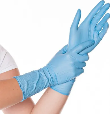 Obrázok produktu pre Hygostar 27004 Nitrilhandschuhe Safe Long blau Gr. 10/XL puderfrei Länge 30 cm