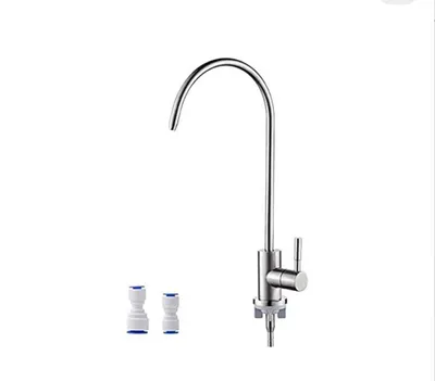 Produktbild von Ibergrif Umkehrosmose (RO) Wasserhahn für 1/4" und 3/8" Zoll, Osmoseanlage Spültischbatterie Wasserfilter, hoher Komfort-Auslauf 292mm, 360° schwenkba