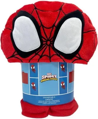 Zdjęcie produktu dla Plaid z Kapturem Spiderman, Cosplay 3D, 120 x 150 cm, Miękki Polar