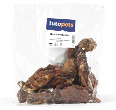 Produktbild von Lutopets Rindfleischbällchen – 300 g – Getrockneter Hundesnack vom Rind