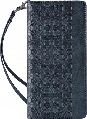 Zdjęcie produktu dla Magnet Strap Case etui do iPhone 12 Pro pokrowiec portfel + mini smycz zawieszka niebieski