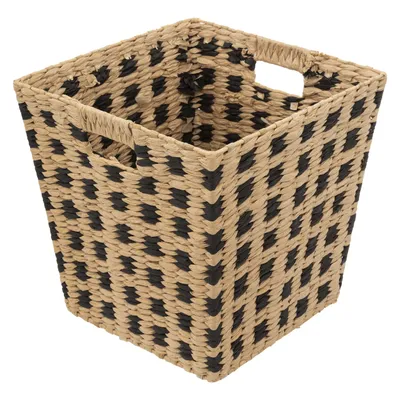 Zdjęcie produktu dla 5five Simply Smart kosz wiklinowy papier metal brąz czarny 31cm x 31cm x 31cm