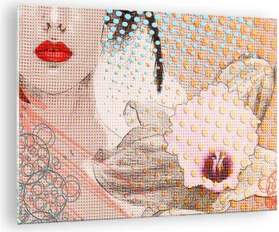 Produktbild von Bilder auf glas - Blume Dame Kleid Eleganz - 70x50cm - Glasbilder - Wandbilder - Kunstdruck - zum Aufhängen bereit - Wanddekoration aus Glas - Glas Bilder - Wandbild auf Glas - GAA70x50-3140