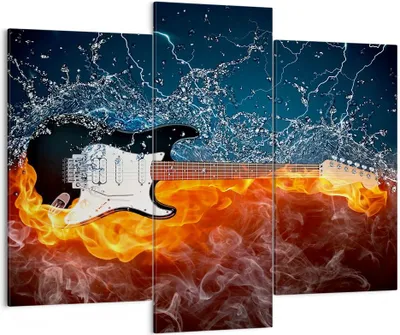 Produktbild von Bild auf Leinwand - Leinwandbild - Gitarre Instrument Musik - 130x100cm - Wand Bild - Wanddeko - Leinwanddruck - Bilder - Kunstdruck - Wanddekoration - Leinwand bilder - Wandkunst - CB130x100-0215