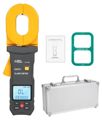Obrázok produktu pre SMART SENSOR Tester zemného odporu 0,01–500 Ω, 500 skupín, ukladanie údajov, multifunkčný digitálny klešťový merač s LCD displejom, ampérmeter s alarmom pre energetiku, telekomunikácie, meteorológiu, ropné polia, architektúru, priemysel