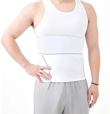 Productafbeelding van Compressieband voor de borst en buik, elastische ondersteuning voor mannen, universele maat, wit