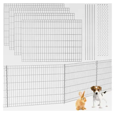 Produktbild von Steckzaun 80x460cm, verzinkt, Gartenzaun, Hundezaun, Teichschutzzaun, Kleintiergehege, Campingzaun