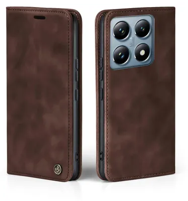 Produktbild von Handy Hülle für Xiaomi 14T Pro Klapphülle Bookcase Flip Cover Handy Tasche Etui Farbe: Dunkelbraun