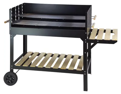 Grill Grillwagen Grillen Camping Standgrill Holzkohlegrill Gartengrill Barbecue Almeria Fahrbar Schwarz Holzkohle Riesen-grill Roste 4031765175340 17534 B000T4YUZ8