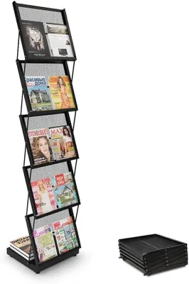 Produktbild von Faltbare prospektständer & Displays Zeitschriftenständer Büroregale Katalog Literaturständer mit Rädern Für Büros und Messen