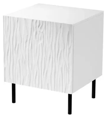 Produktbild von Cama Nachttisch 2 Stk. JUNGLE 53.5x40.5x44 weiß matt + schwarze Beine, Nachtständer, Weiß, MDF-Platten, Partikelbord, 16 mm, 440 mm, 405 mm
