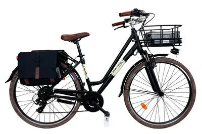Obrázek produktu pro Elektrické městské kolo Dolce Vita by Canellini CITY 28" pro ženy s brašnami – černé