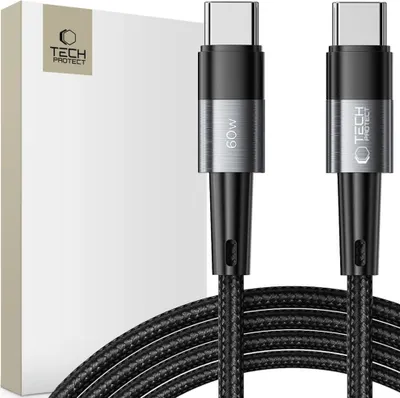 Productafbeelding van TECH-PROTECT ULTRABOOST USB-C-kabel, PD60W/3A, 200 cm, grijs