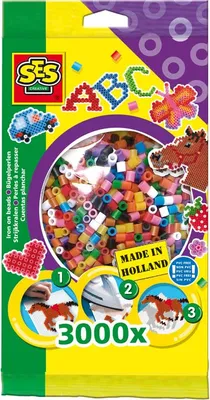 Produktbild von SES Creative Beedz 00771 Bügelperlen Basis-Set, 3000 Stück in Grundfarben für Kinder, Sicherungsperle, 3000 Stück(e), Mehrfarbig, Junge/Mädchen, 5 Jahr(e), 12 Jahr(e)