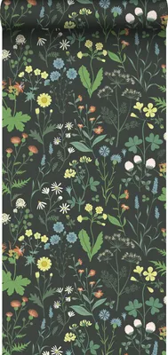 Obrázek produktu pro ESTAhome Prostírání Feldblumen Multicolour auf Schwarz - 139392 - 50 x 900 cm