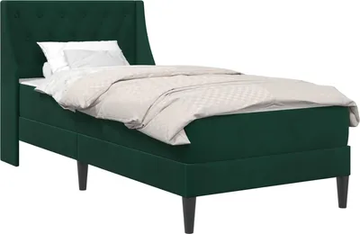 Immagine prodotto di Struttura letto con materasso Verde Scuro 90 x 190 cm Velluto