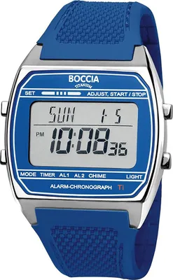 Produktbild von Boccia 3738-02 Herrenuhr Titanium Digital Chronograph 37mm 5ATM