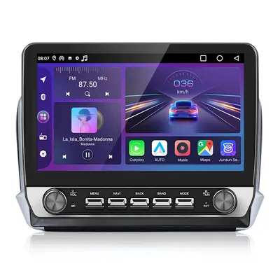 Immagine prodotto di 10.1" Android 15 autoradio Carplay per Peugeot 208/2008 (2012-2018) GPS Navi WIFI BT DAB+ SWC USB 2+64G