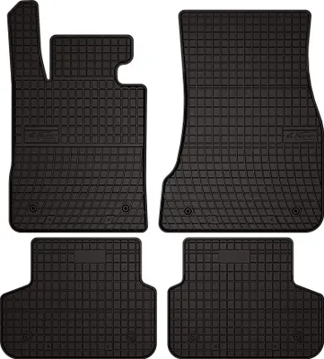 Produktbild von Gummifußmatten passend für BMW 5 G31 Hybryda (Kombi, Touring, Bj. 2017-2023) –  schwarz, passgenau, mit Befestigungen set 4 Stk. - Gummi-Automatten