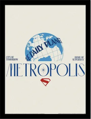Image de Superman - "Metropolis" Poster encadré PM12249 (45 cm x 35 cm) (Noir)