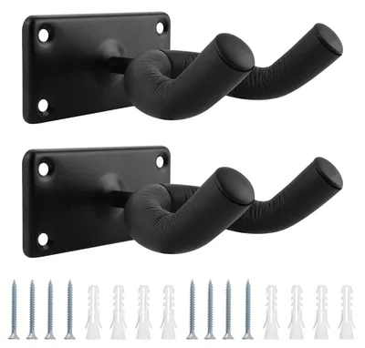 Image de Solidchoice - Lot de 2 supports muraux pour guitare - Noir, pour guitares électriques et acoustiques