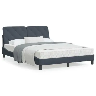 Obrázek produktu pro Rám postele bez matrace tmavě šedý 140x190 cm sametový