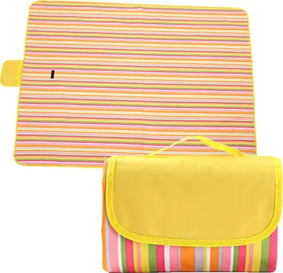 Image de Couverture de pique-nique ASKSA Couverture de plage imperméable Tapis de pique-nique lavable léger avec poignée pour la randonnée, les voyages, le camping en plein air et les parcs,Orange,Taille:145x150cm