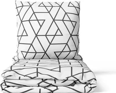 Produktbild von Müskaan Bettwäsche, 155x220 cm / 80x80 cm, 2-teilig, Geometrisch, 100% Polyester Mikrofaser, peachfinish, YKK Reißverschluss, OEKO-TEX Standard 100