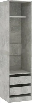 Image de vidaXL Armoire avec tiroirs gris béton 50×50×200 cm Panneau de particules