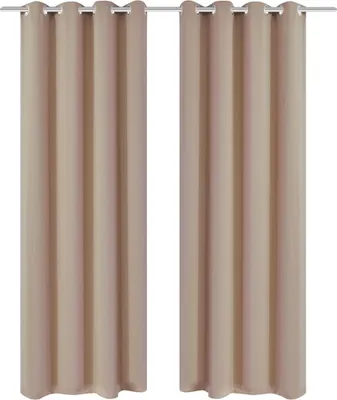 Produktbild von Verdunkelungsvorhänge 2 Stk. mit Metallösen 135 x 175 cm Creme