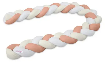 Produktbild von babybay Nestchenschlange Waffelpiqué geflochten 180 cm passend für alle Modelle, weiß/ivory/apricot rosé