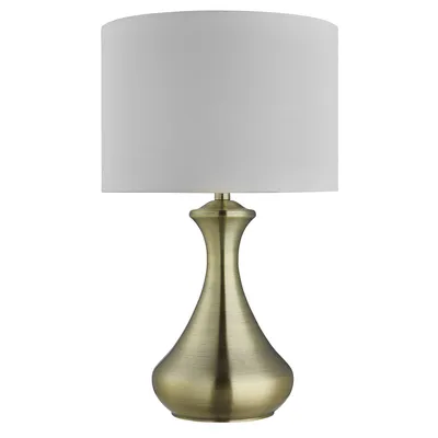 Obrázek produktu pro Stolní lampa, dotyková, stmívatelná, starožitná, mosazná, látková, mosazná