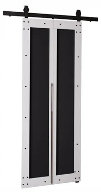 Produktbild von KierMoebel Schiebetür Komplettset QUDIO M2 Weiß + Schwarz 66x205x3,2 cm Wohnzimmer Schiebetür