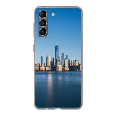 Produktbild von MuchoWow® Handyhülle Schutzhülle Hülle für Samsung Galaxy S21 New York - Skyline - Blau Silikon Softcase Handy Hülle - Softcase