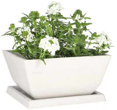 Obrázek produktu pro KOTARBAU® květináč, pěstební nádoba z recyklovaného materiálu, rozměry 26x26x12,7 cm, 23x23x2 cm, bílá barva